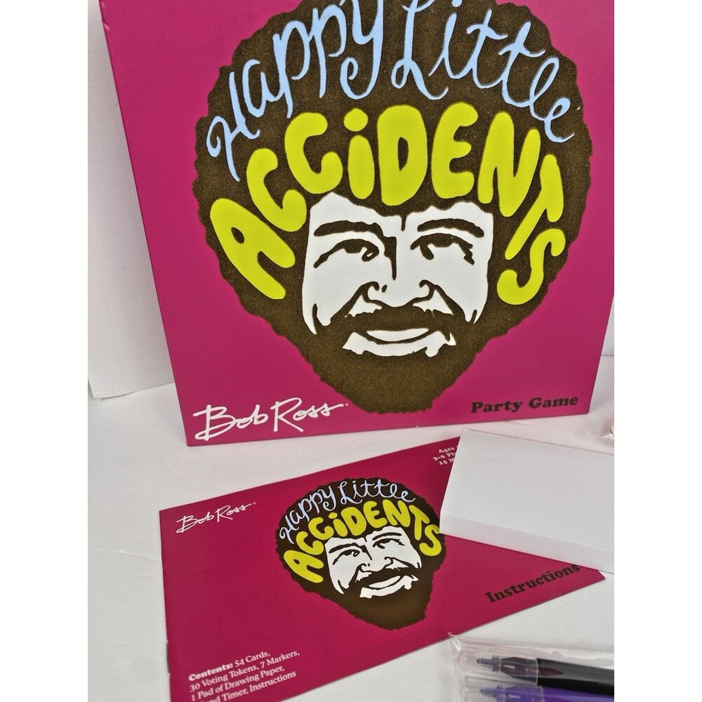 Bob Ross HAPPY LITTLE ACCIDENTS Drawing Party Game Ages 10+ BRAND NEW (2018) - Picture 3 of 16